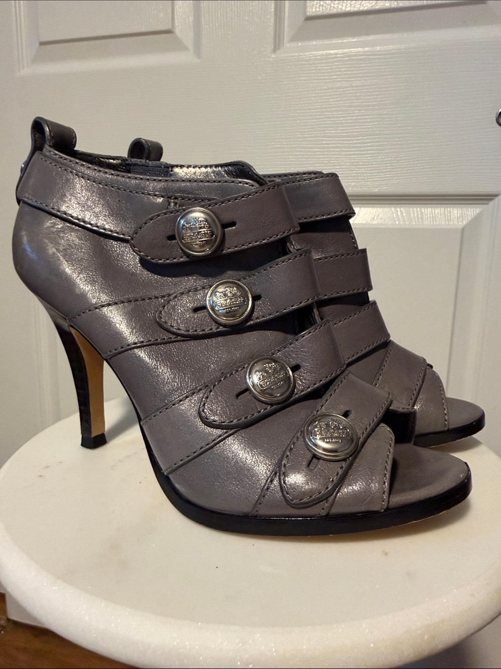 Coach Brandie ankle booties gray size 6